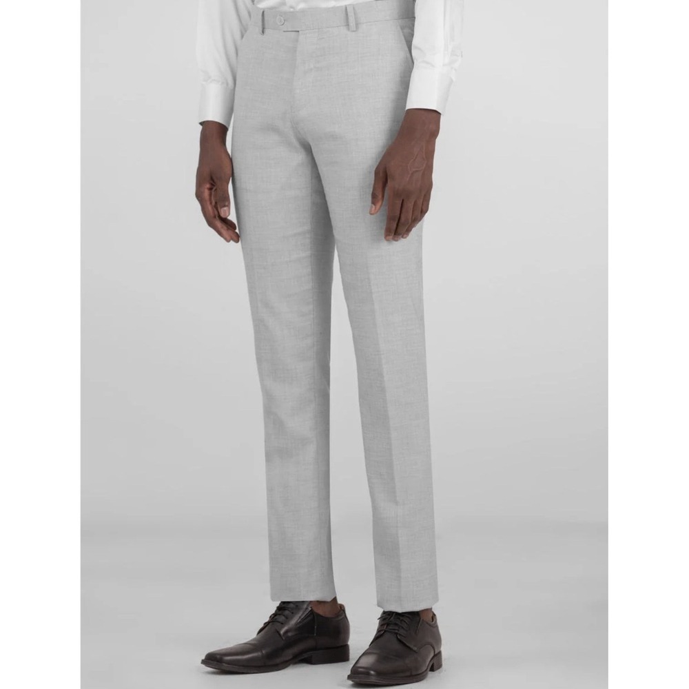 Alain Dupetit Suit Pants Unhemmed Light Grey 42R 36w Slim Dry Clean 2 Button